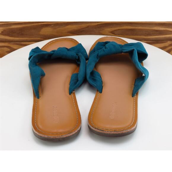 Old Navy Size 10 Sandal Slide Green‎ Fabric Women M - Picture 6 of 9